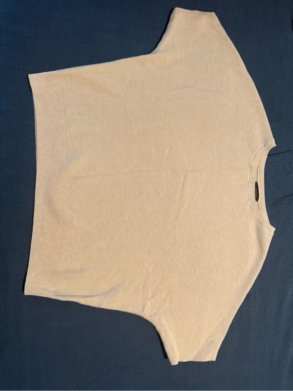Quince Cream Crewneck Sweater - Short Sleeve Knit